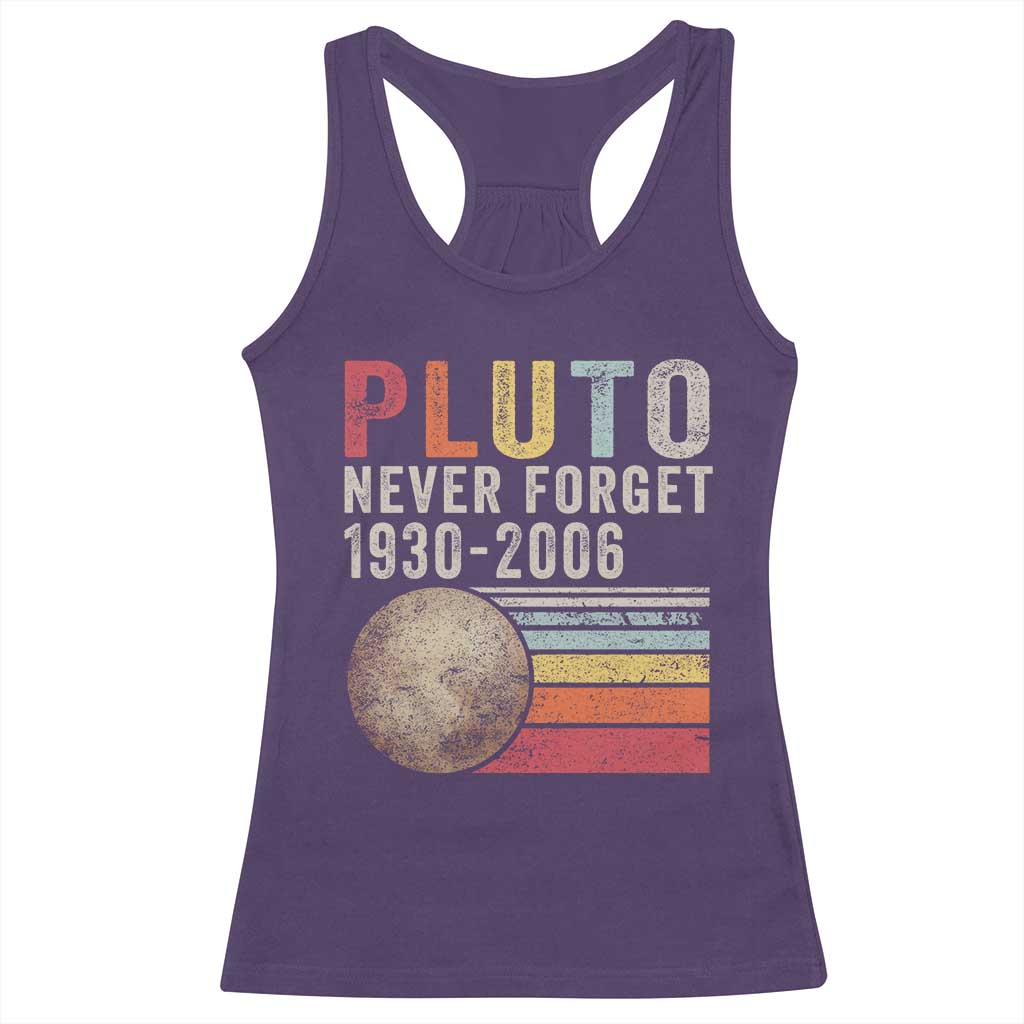 Never Forget Pluto Racerback Tank Top Retro Style Funny Space Science TS10 Purple Print Your Wear