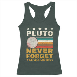 Never Forget Pluto Racerback Tank Top Retro Style Funny Space Science 1930-2006 TS10 Dark Forest Green Print Your Wear