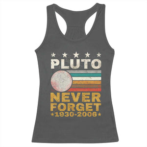 Never Forget Pluto Racerback Tank Top Retro Style Funny Space Science 1930-2006 TS10 Dark Heather Print Your Wear