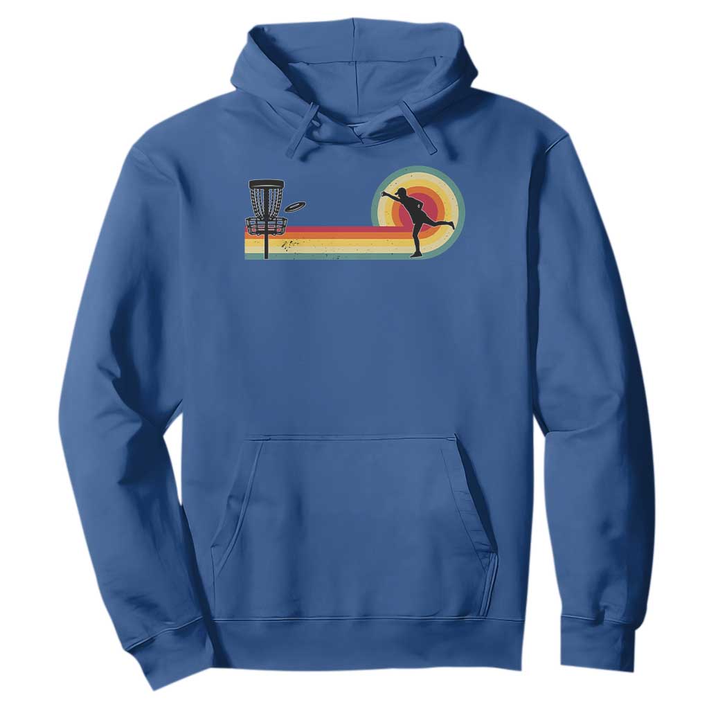 Disc Golf Retro Hoodie Vintage Frisbee Golf Player TS10 Royal Blue Print Your Wear