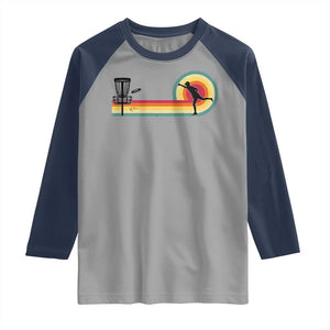 Disc Golf Retro Raglan Shirt Vintage Frisbee Golf Player TS10 Sport Gray Navy Print Your Wear