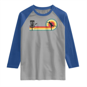 Disc Golf Retro Raglan Shirt Vintage Frisbee Golf Player TS10 Sport Gray Royal Print Your Wear