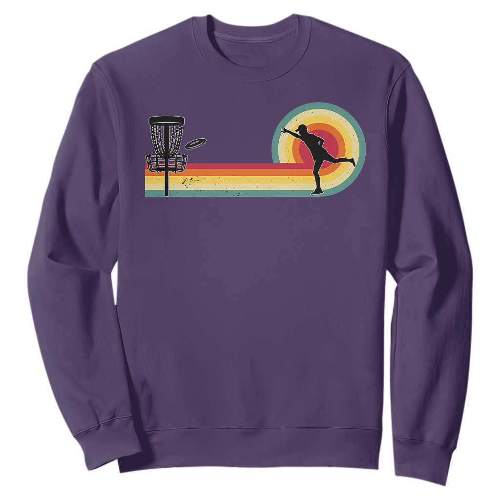 Disc Golf Retro Sweatshirt Vintage Frisbee Golf Player TS10 Purple Print Your Wear