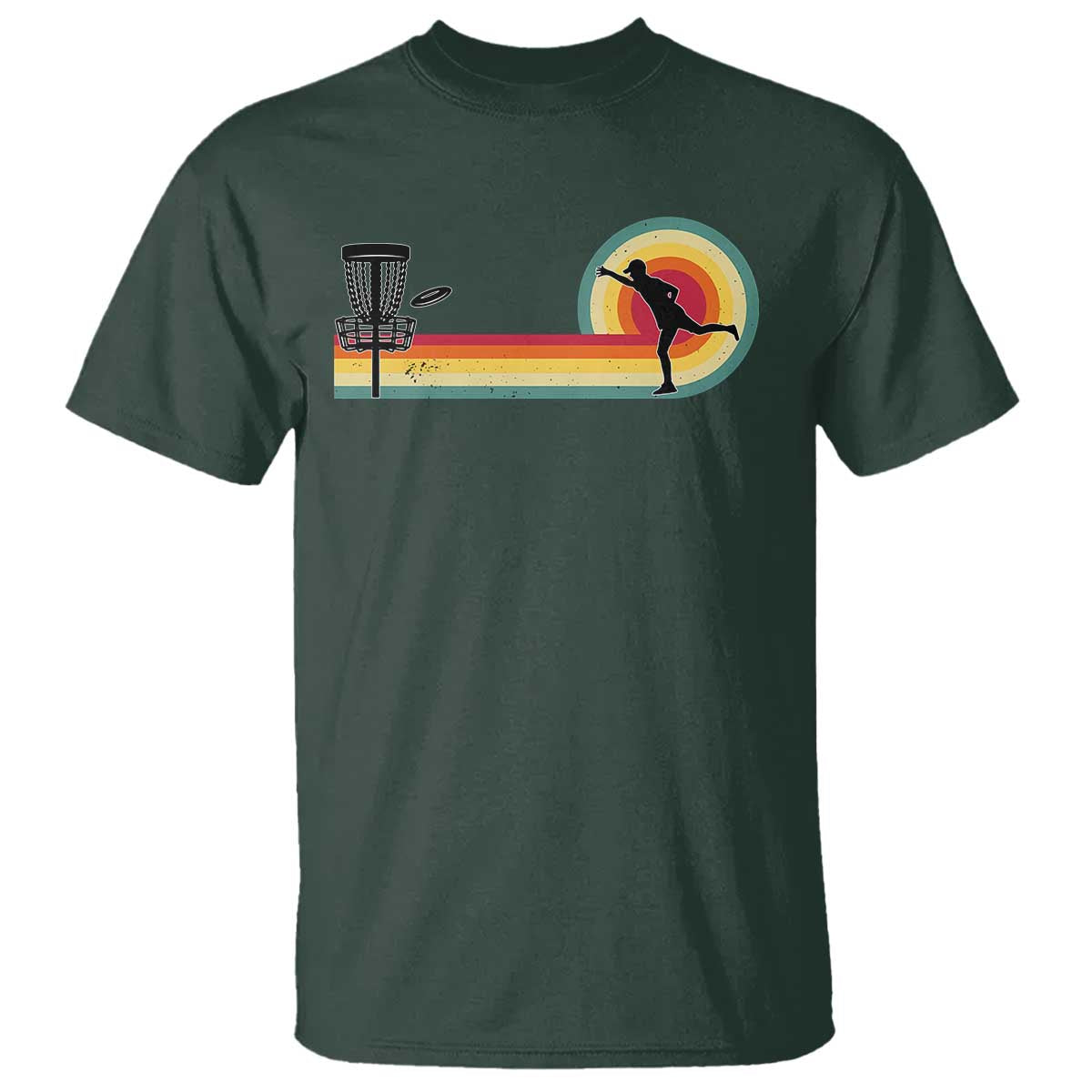 Disc Golf Retro T Shirt Vintage Frisbee Golf Player TS10 Dark Forest Green Print Your Wear