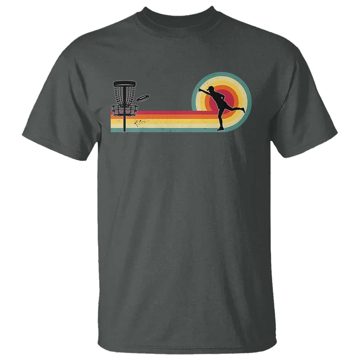 Disc Golf Retro T Shirt Vintage Frisbee Golf Player TS10 Dark Heather Print Your Wear