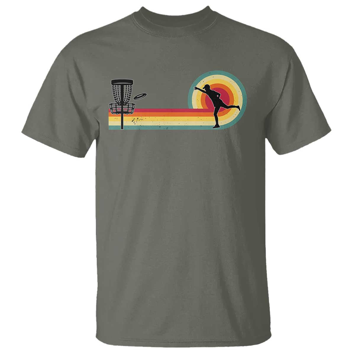 Disc Golf Retro T Shirt Vintage Frisbee Golf Player TS10 Military Green Print Your Wear