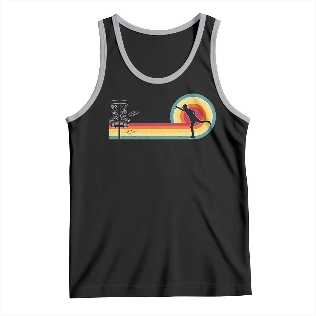 Disc Golf Retro Tank Top Vintage Frisbee Golf Player TS10 Black Athletic Heather Print Your Wear