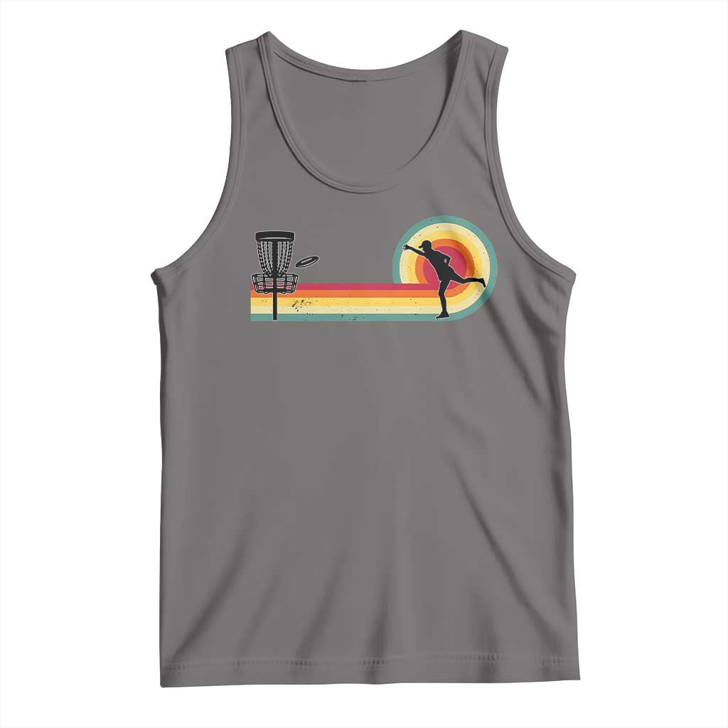 Disc Golf Retro Tank Top Vintage Frisbee Golf Player TS10 Deep Heather Print Your Wear