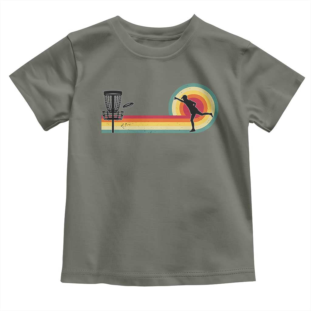 Disc Golf Retro Toddler T Shirt Vintage Frisbee Golf Player TS10 Military Green Print Your Wear