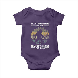 Funny Bigfoot Disc Golf Baby Onesie Not All Who Wander Are Lost Sasquatch Lovers TS10 Purple Print Your Wear