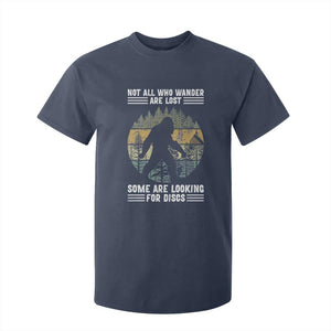 Funny Bigfoot Disc Golf T Shirt For Kid Not All Who Wander Are Lost Sasquatch Lovers TS10 Navy Print Your Wear