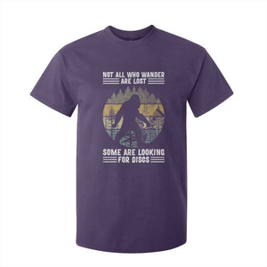 Funny Bigfoot Disc Golf T Shirt For Kid Not All Who Wander Are Lost Sasquatch Lovers TS10 Purple Print Your Wear