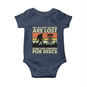 Funny Disc Golf Bigfoot Baby Onesie Vintage Sasquatch Sports Golfer Dad Frisbee TS10 Navy Print Your Wear