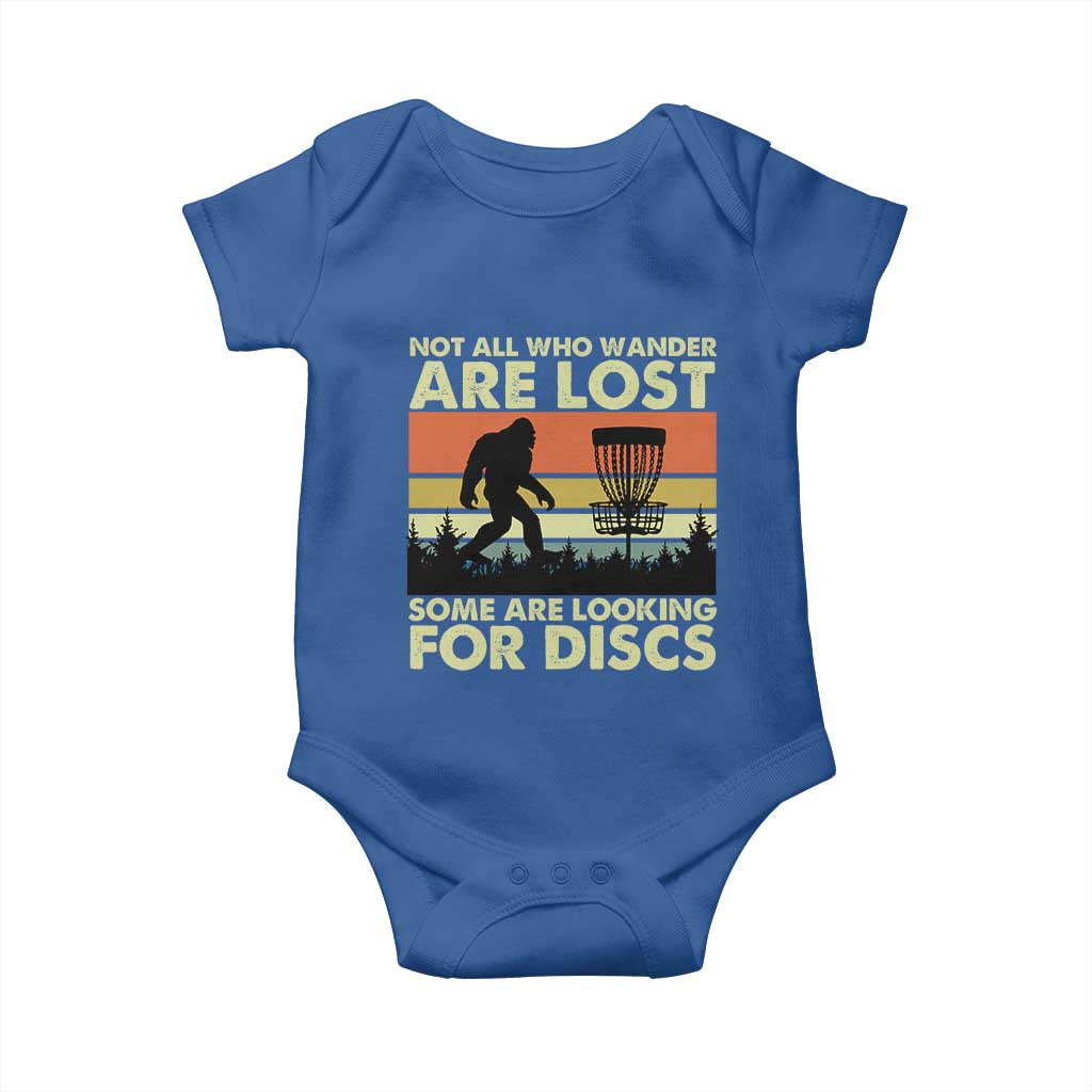 Funny Disc Golf Bigfoot Baby Onesie Vintage Sasquatch Sports Golfer Dad Frisbee TS10 Royal Blue Print Your Wear