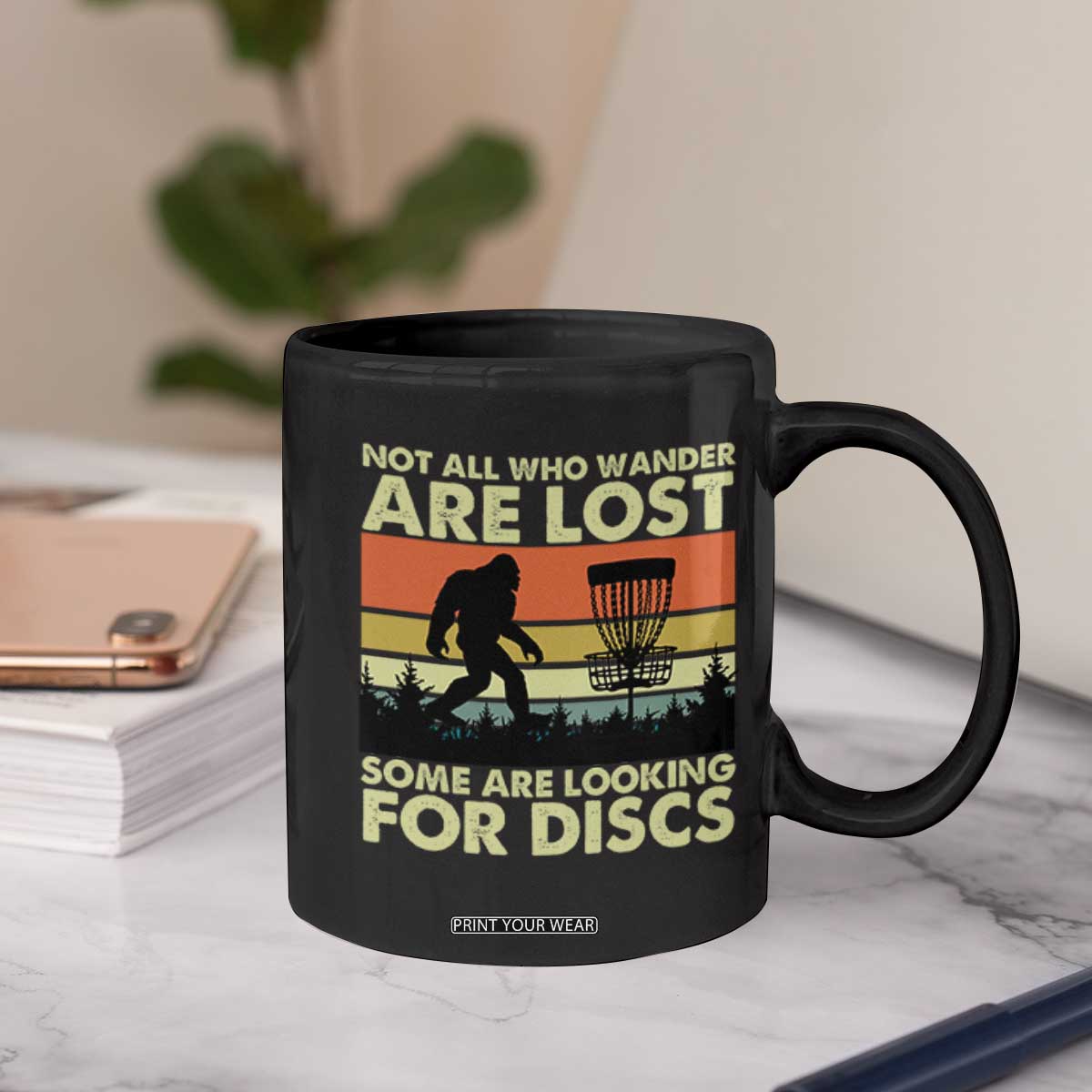 Funny Disc Golf Bigfoot Coffee Mug Vintage Sasquatch Sports Golfer Dad Frisbee TS10 Print Your Wear