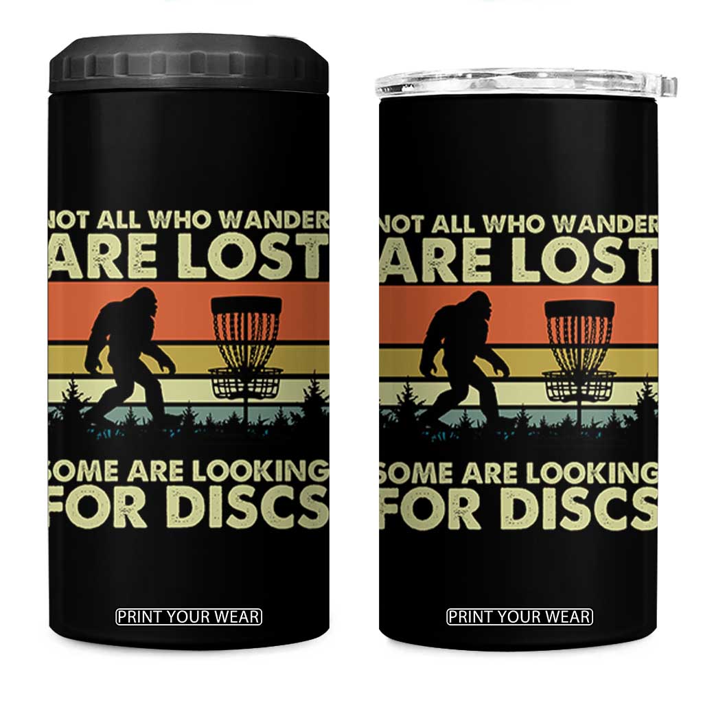 Funny Disc Golf Bigfoot 4 in 1 Can Cooler Tumbler Vintage Sasquatch Sports Golfer Dad Frisbee TS10 One Size: 16 oz Black Print Your Wear