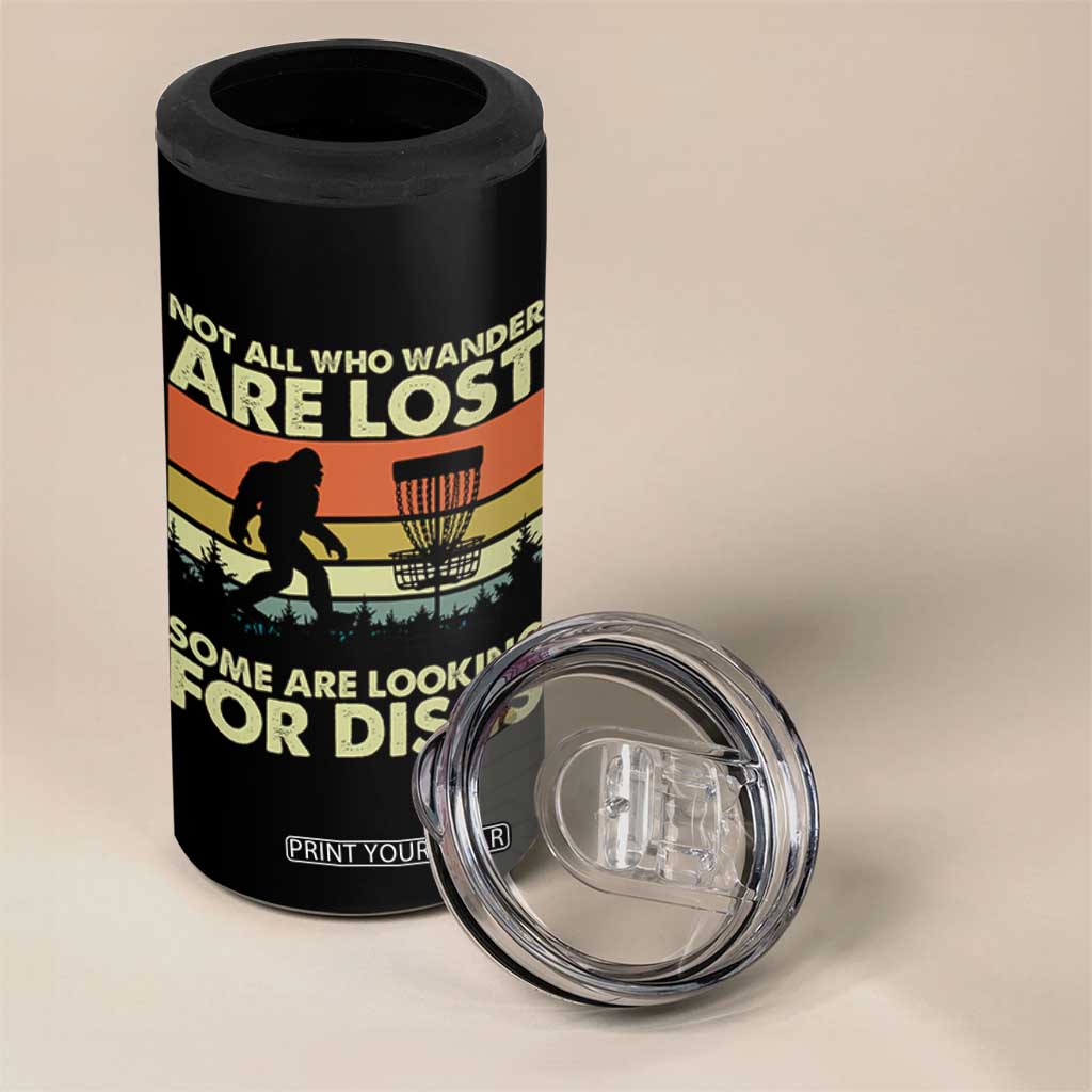 Funny Disc Golf Bigfoot 4 in 1 Can Cooler Tumbler Vintage Sasquatch Sports Golfer Dad Frisbee TS10 Print Your Wear
