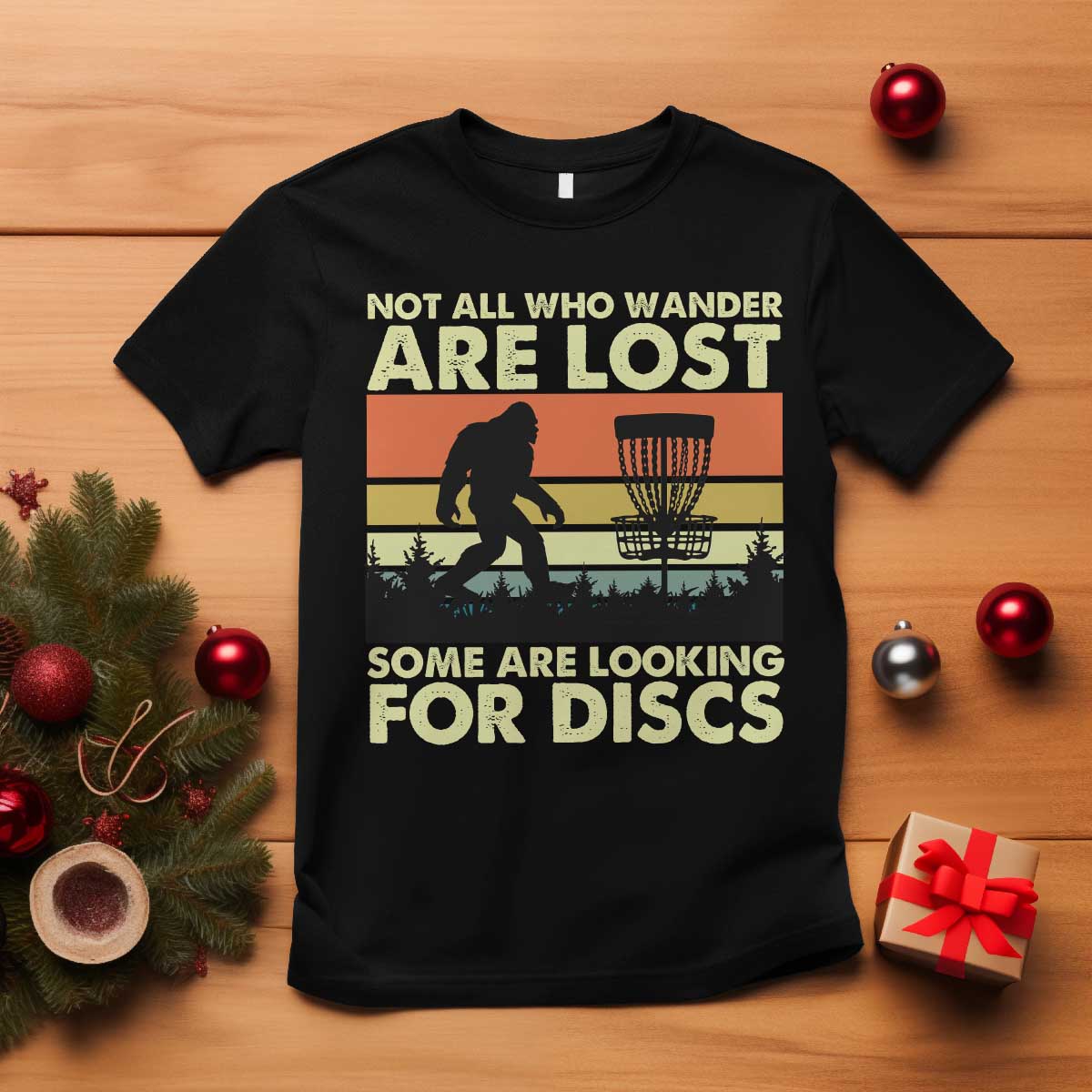 Funny Disc Golf Bigfoot T Shirt Vintage Sasquatch Sports Golfer Dad Frisbee TS10 Black Print Your Wear