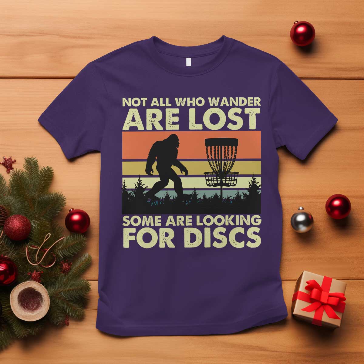 Funny Disc Golf Bigfoot T Shirt Vintage Sasquatch Sports Golfer Dad Frisbee TS10 Purple Print Your Wear