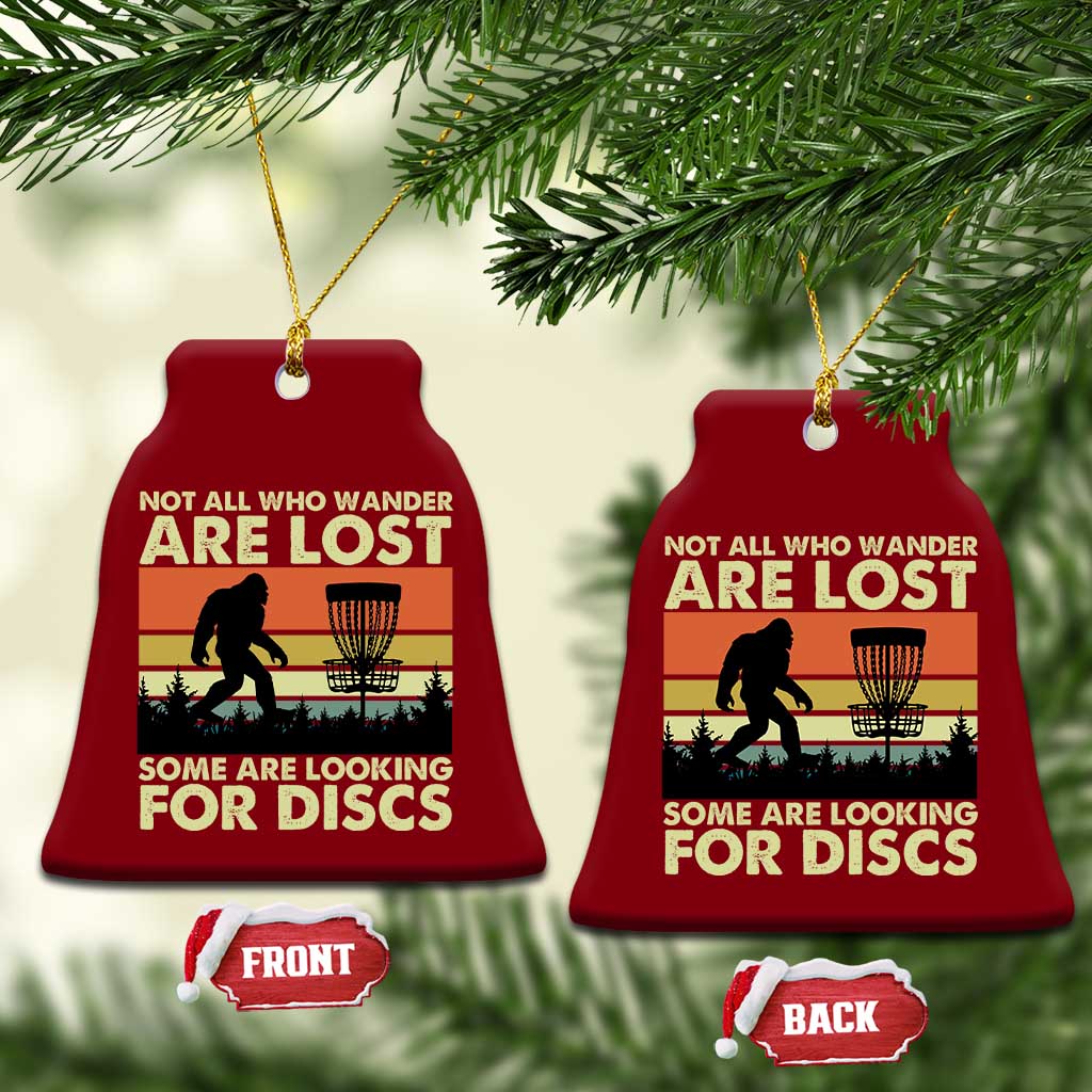 Funny Disc Golf Bigfoot Ceramic Ornament Vintage Sasquatch Sports Golfer Dad Frisbee - Print Your Wear