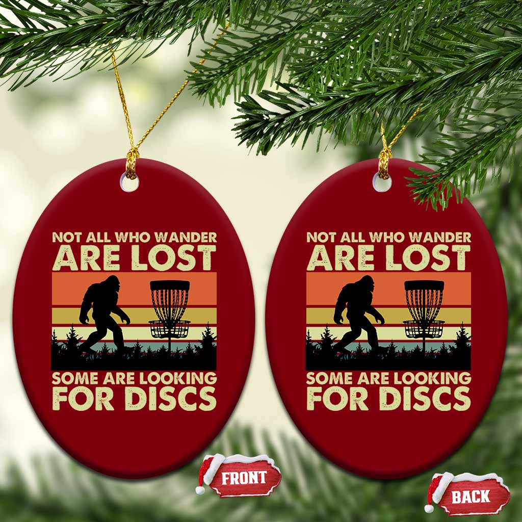 Funny Disc Golf Bigfoot Ceramic Ornament Vintage Sasquatch Sports Golfer Dad Frisbee - Print Your Wear