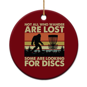 Funny Disc Golf Bigfoot Ceramic Ornament Vintage Sasquatch Sports Golfer Dad Frisbee - Print Your Wear