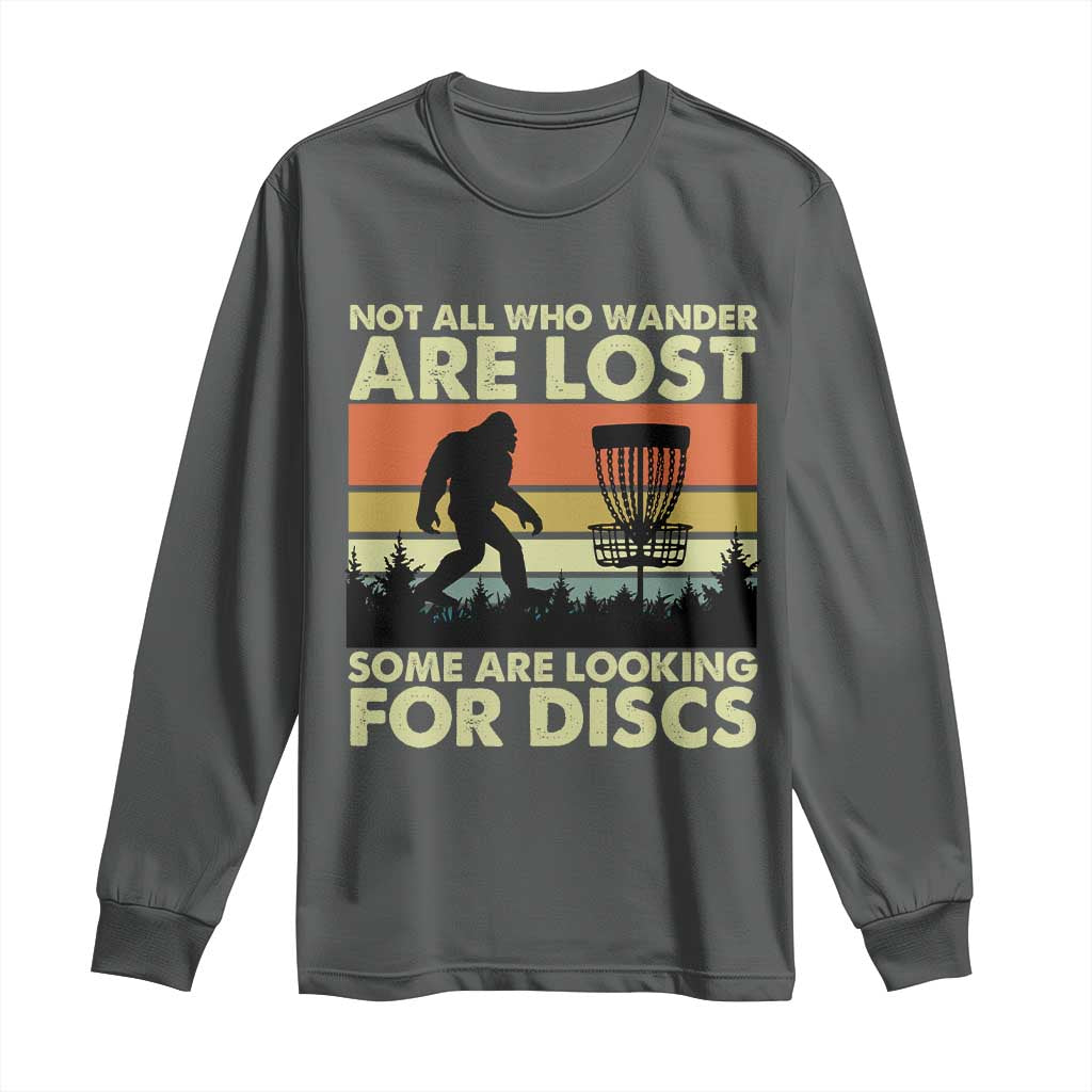 Funny Disc Golf Bigfoot Long Sleeve Shirt Vintage Sasquatch Sports Golfer Dad Frisbee TS10 Dark Heather Print Your Wear