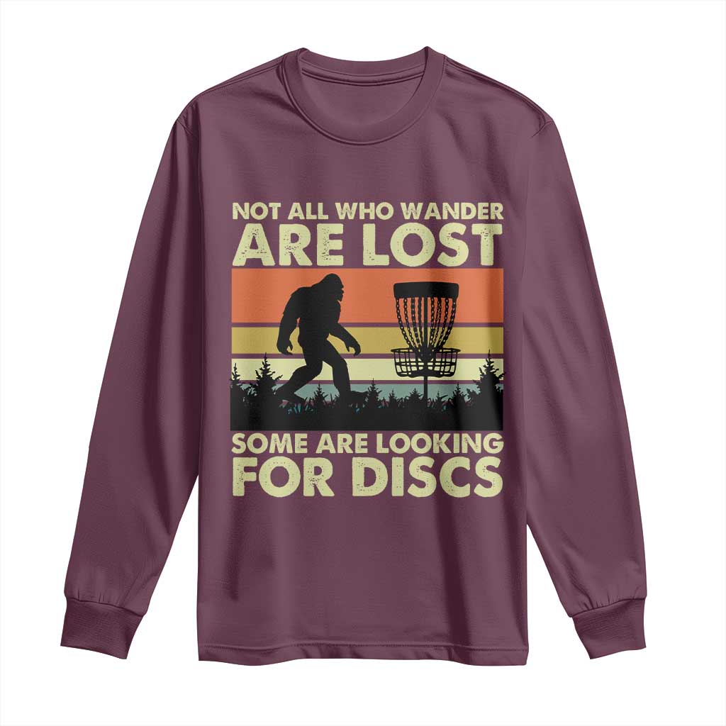Funny Disc Golf Bigfoot Long Sleeve Shirt Vintage Sasquatch Sports Golfer Dad Frisbee TS10 Maroon Print Your Wear