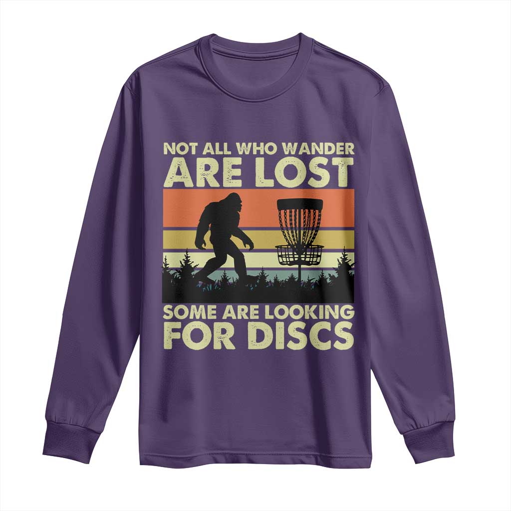Funny Disc Golf Bigfoot Long Sleeve Shirt Vintage Sasquatch Sports Golfer Dad Frisbee TS10 Purple Print Your Wear