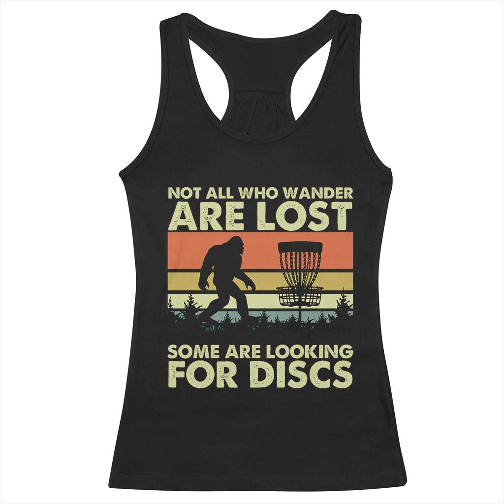 Funny Disc Golf Bigfoot Racerback Tank Top Vintage Sasquatch Sports Golfer Dad Frisbee - Print Your Wear