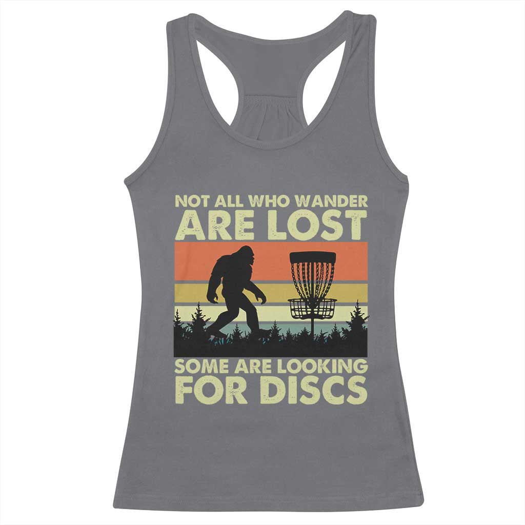Funny Disc Golf Bigfoot Racerback Tank Top Vintage Sasquatch Sports Golfer Dad Frisbee - Print Your Wear