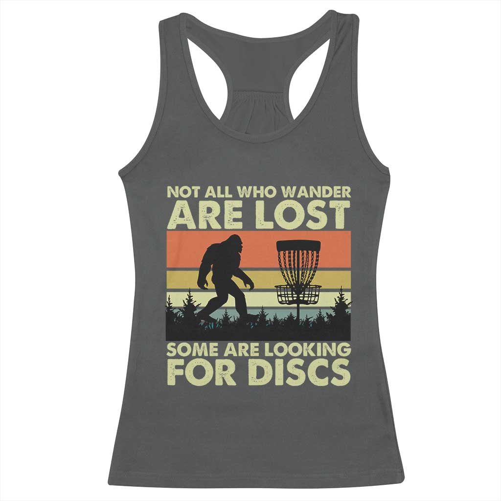 Funny Disc Golf Bigfoot Racerback Tank Top Vintage Sasquatch Sports Golfer Dad Frisbee - Print Your Wear
