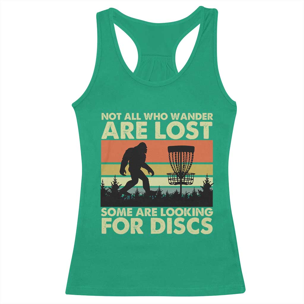 Funny Disc Golf Bigfoot Racerback Tank Top Vintage Sasquatch Sports Golfer Dad Frisbee - Print Your Wear