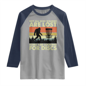 Funny Disc Golf Bigfoot Raglan Shirt Vintage Sasquatch Sports Golfer Dad Frisbee TS10 Sport Gray Navy Print Your Wear