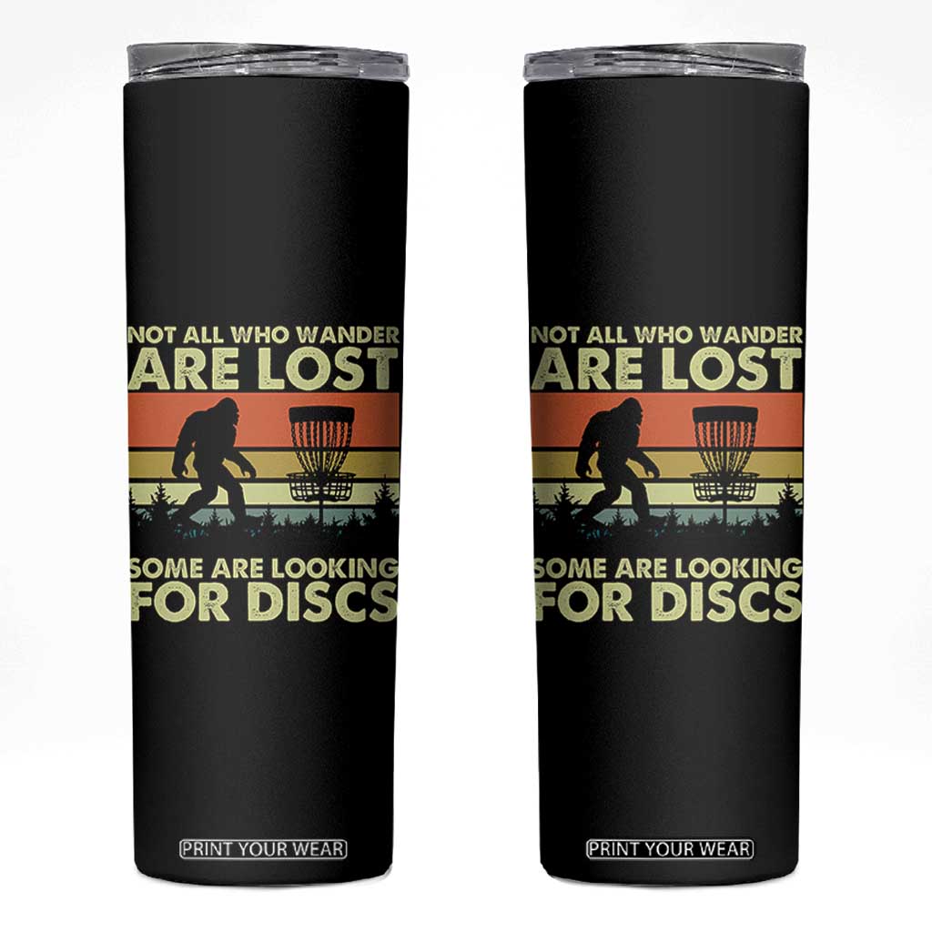 Funny Disc Golf Bigfoot Skinny Tumbler Vintage Sasquatch Sports Golfer Dad Frisbee TS10 Black Print Your Wear