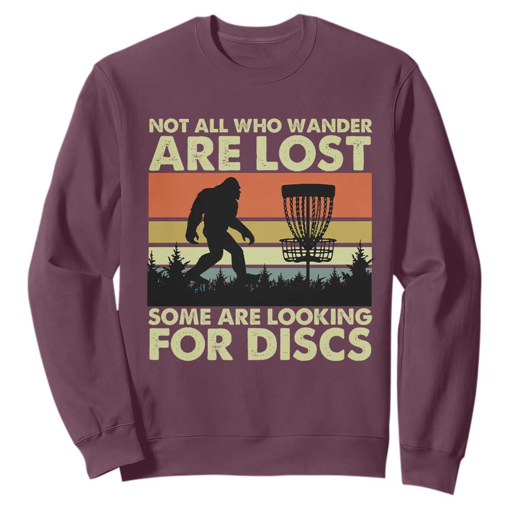 Funny Disc Golf Bigfoot Sweatshirt Vintage Sasquatch Sports Golfer Dad Frisbee TS10 Maroon Print Your Wear