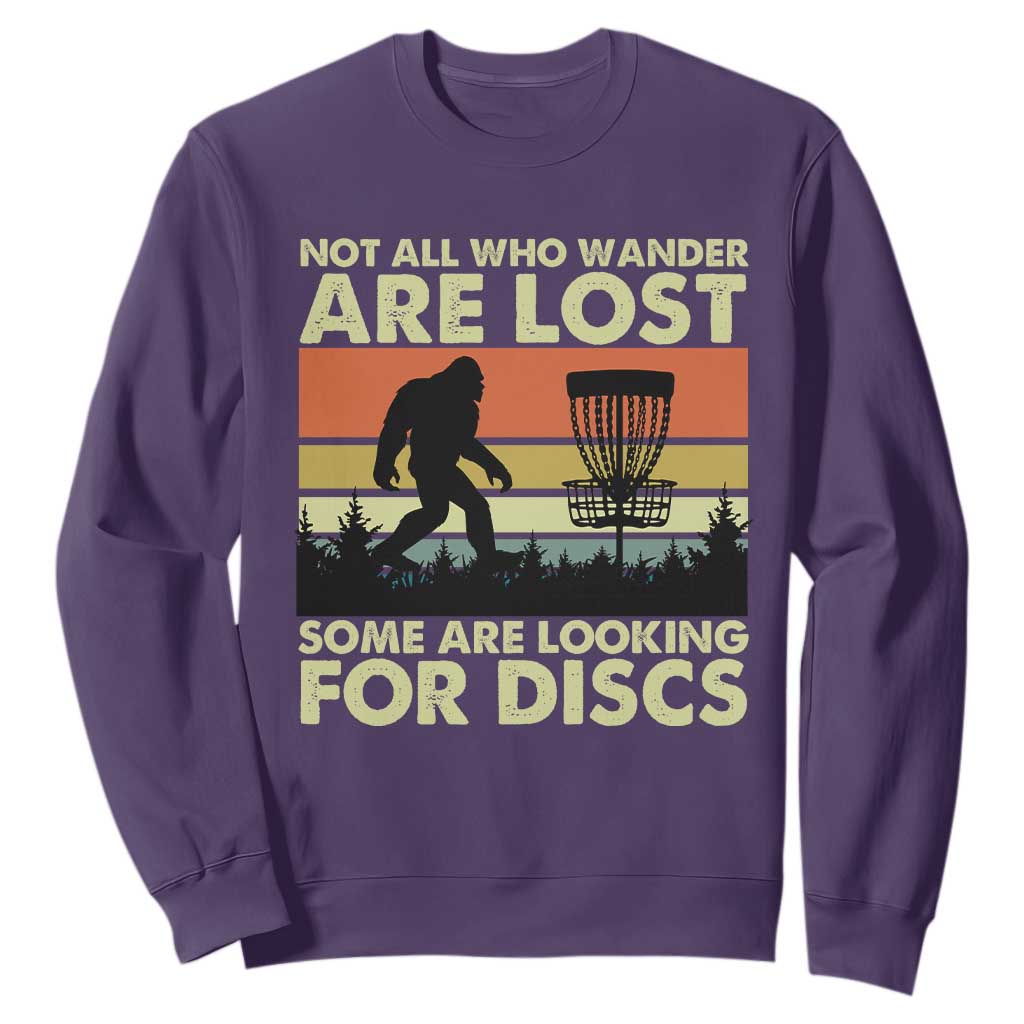 Funny Disc Golf Bigfoot Sweatshirt Vintage Sasquatch Sports Golfer Dad Frisbee TS10 Purple Print Your Wear