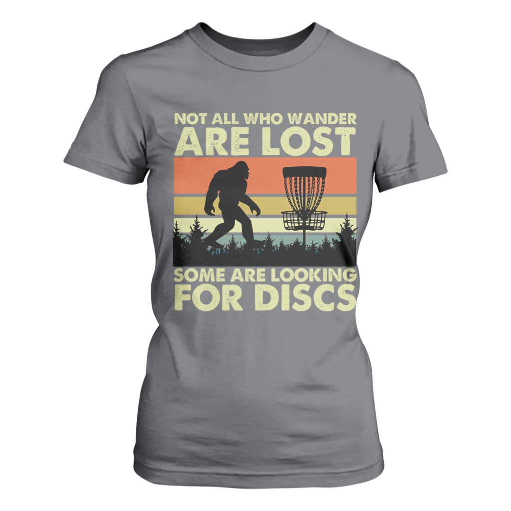 Funny Disc Golf Bigfoot T Shirt For Women Vintage Sasquatch Sports Golfer Dad Frisbee TS10 Charcoal Print Your Wear