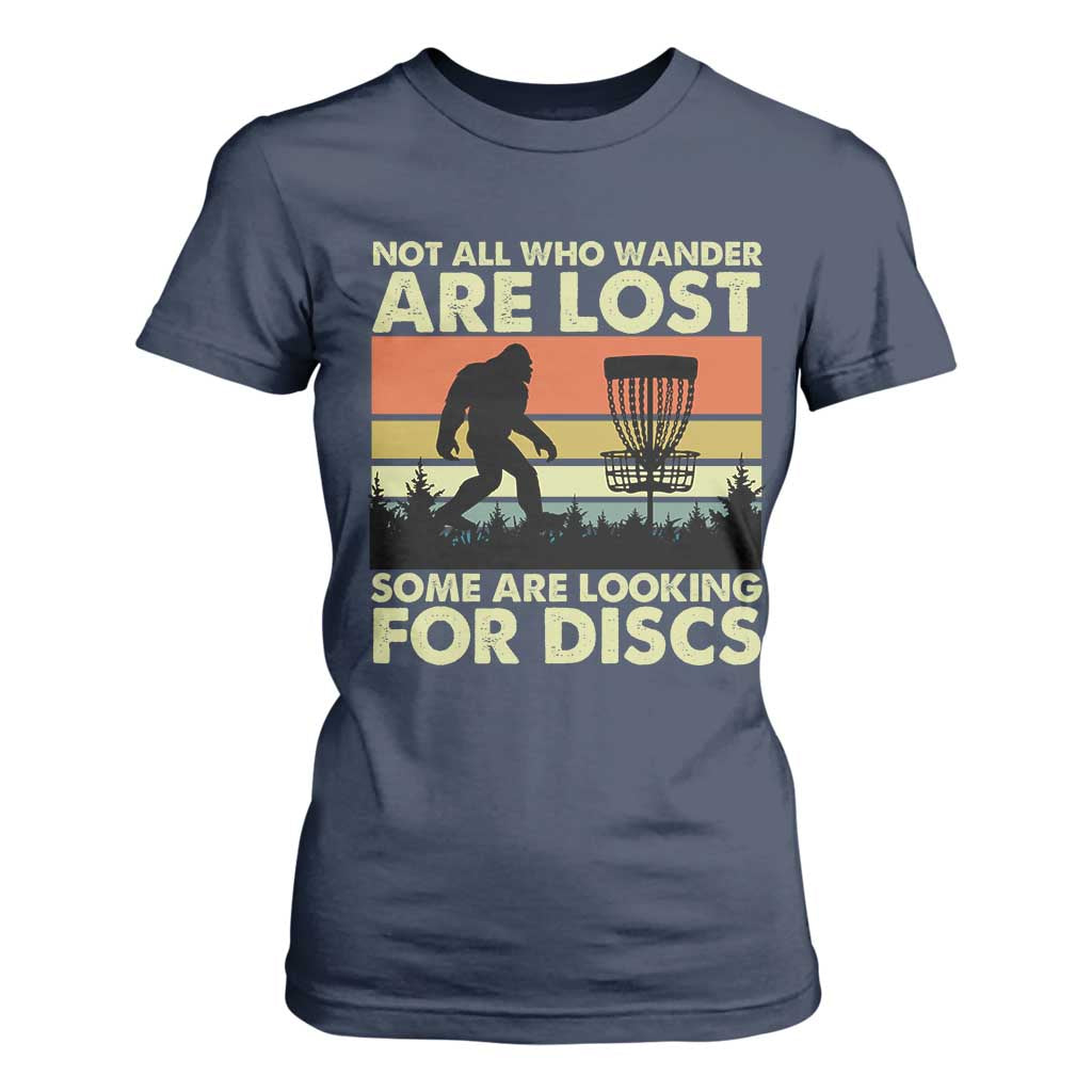 Funny Disc Golf Bigfoot T Shirt For Women Vintage Sasquatch Sports Golfer Dad Frisbee TS10 Navy Print Your Wear