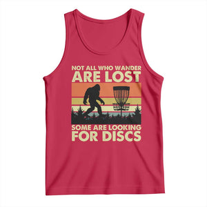 Funny Disc Golf Bigfoot Tank Top Vintage Sasquatch Sports Golfer Dad Frisbee TS10 Red Print Your Wear