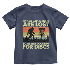 Funny Disc Golf Bigfoot Toddler T Shirt Vintage Sasquatch Sports Golfer Dad Frisbee TS10 Navy Print Your Wear