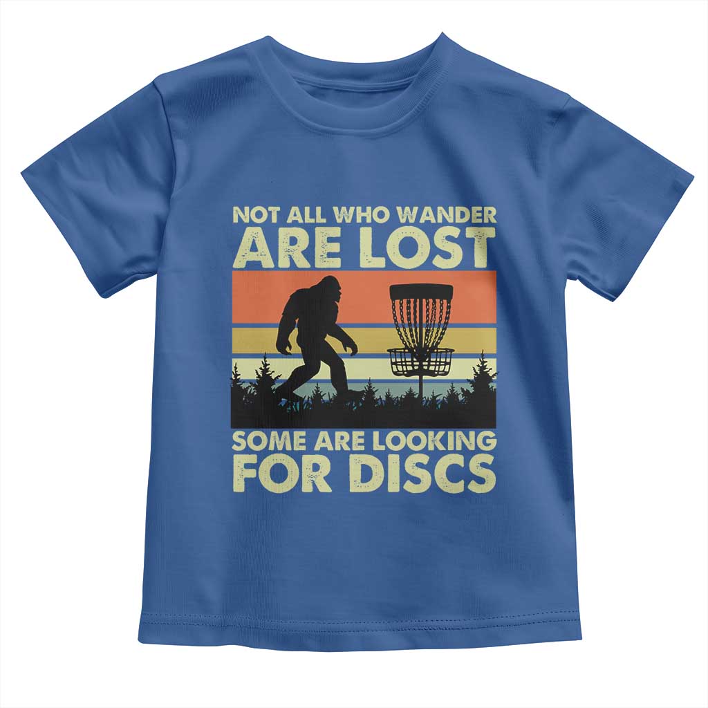 Funny Disc Golf Bigfoot Toddler T Shirt Vintage Sasquatch Sports Golfer Dad Frisbee TS10 Royal Blue Print Your Wear