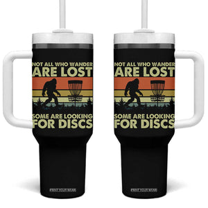 Funny Disc Golf Bigfoot Tumbler With Handle Vintage Sasquatch Sports Golfer Dad Frisbee TS10 One Size: 40 oz Black Print Your Wear