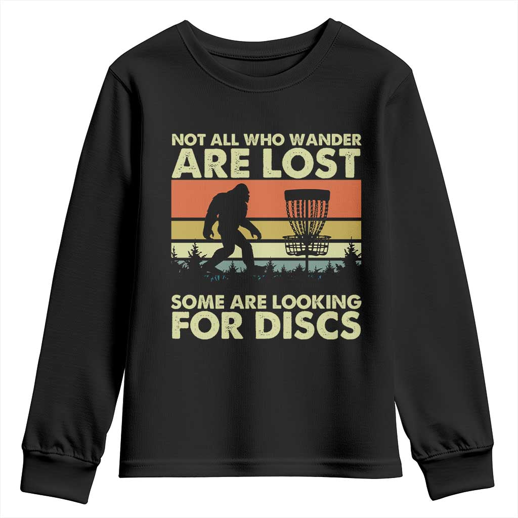 Funny Disc Golf Bigfoot Youth Sweatshirt Vintage Sasquatch Sports Golfer Dad Frisbee TS10 Black Print Your Wear