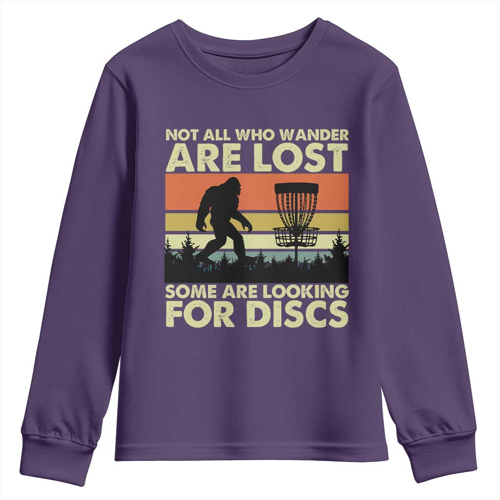 Funny Disc Golf Bigfoot Youth Sweatshirt Vintage Sasquatch Sports Golfer Dad Frisbee TS10 Purple Print Your Wear