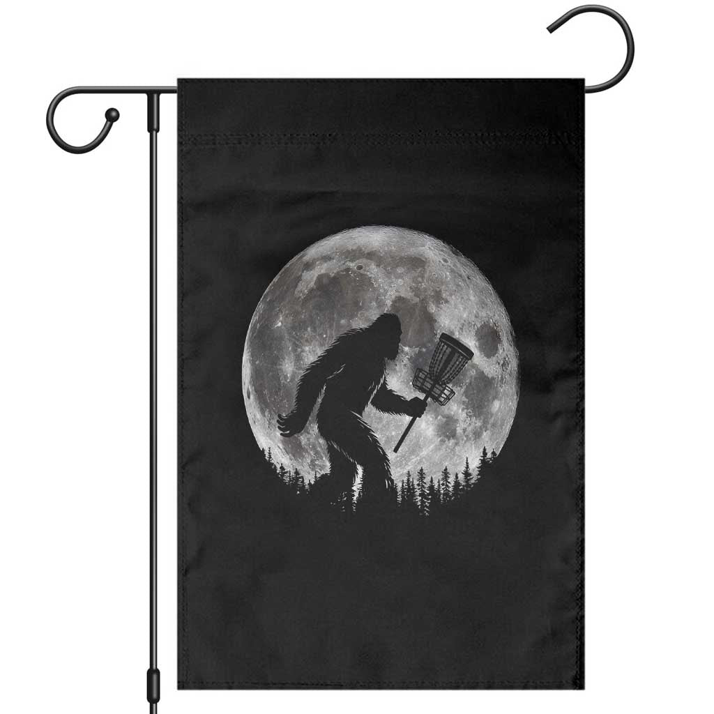 Disc Golf Bigfoot Garden Flag Funny Cool Full Moon & Trees Sasquatch TS10 Black Print Your Wear