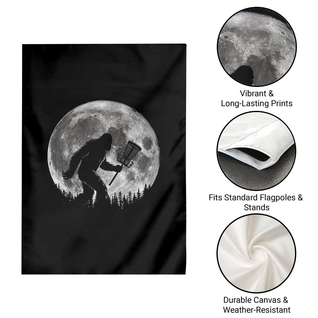 Disc Golf Bigfoot Garden Flag Funny Cool Full Moon & Trees Sasquatch TS10 Print Your Wear
