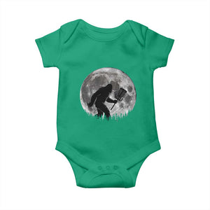 Disc Golf Bigfoot Baby Onesie Funny Cool Full Moon & Trees Sasquatch TS10 Irish Green Print Your Wear