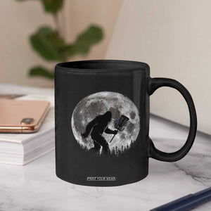 Disc Golf Bigfoot Coffee Mug Funny Cool Full Moon & Trees Sasquatch TS10 Print Your Wear
