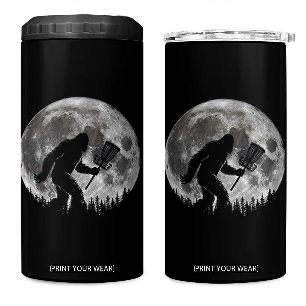 Disc Golf Bigfoot 4 in 1 Can Cooler Tumbler Funny Cool Full Moon & Trees Sasquatch TS10 One Size: 16 oz Black Print Your Wear